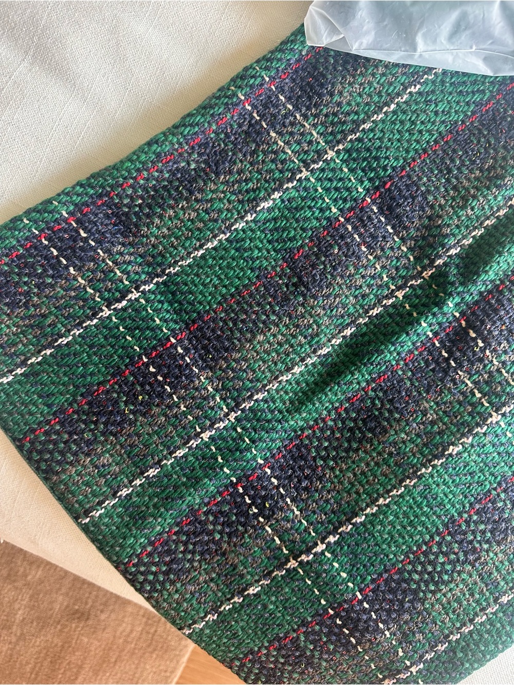 Green Plaid Pillow Covers 18x18 inch Set of 2 - Picture 2 of 3